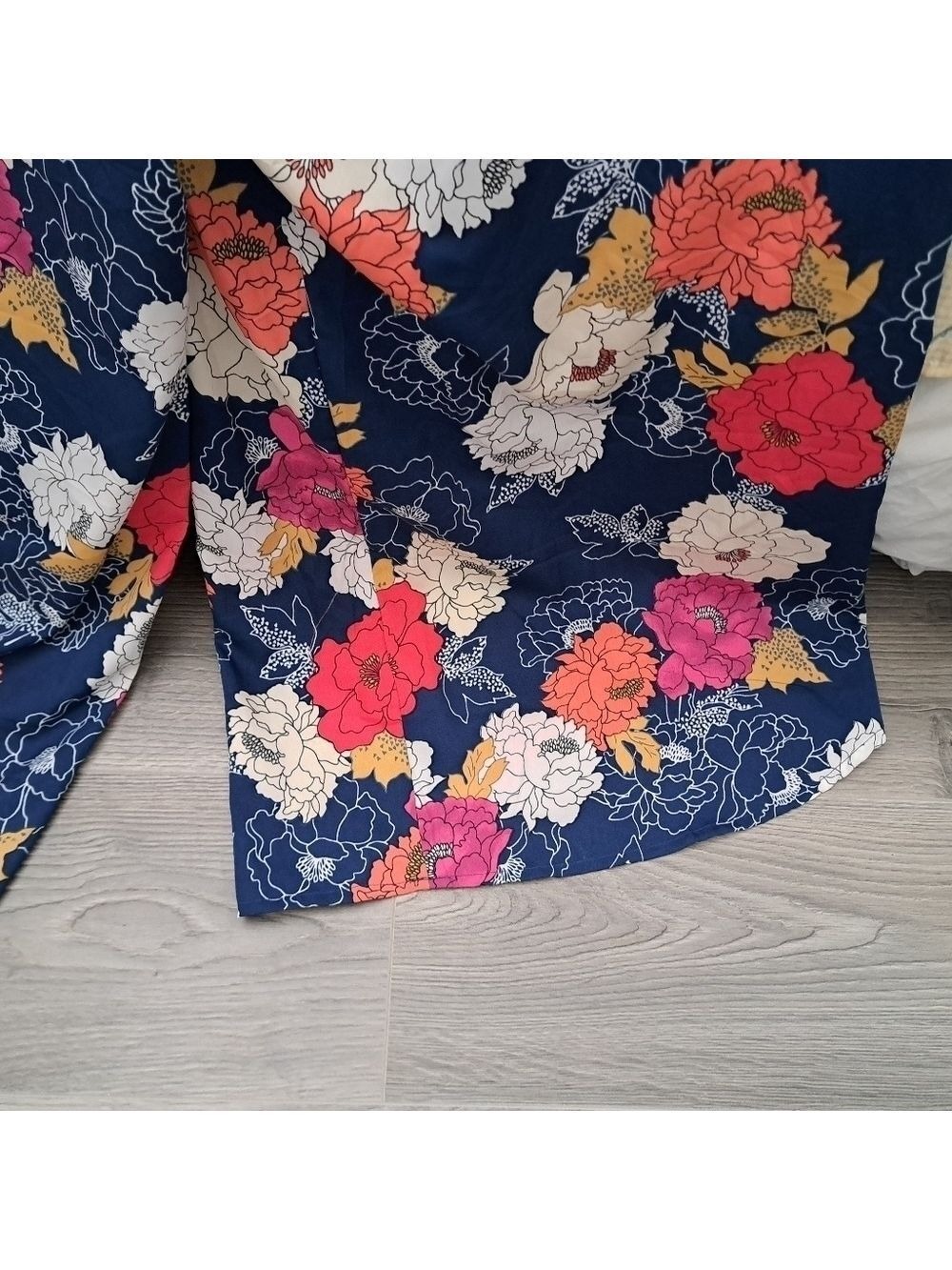 BAND OF THE FREE bold floral palazzo pant jumpsuit coastal lined padded top LG - Picture 9 of 10